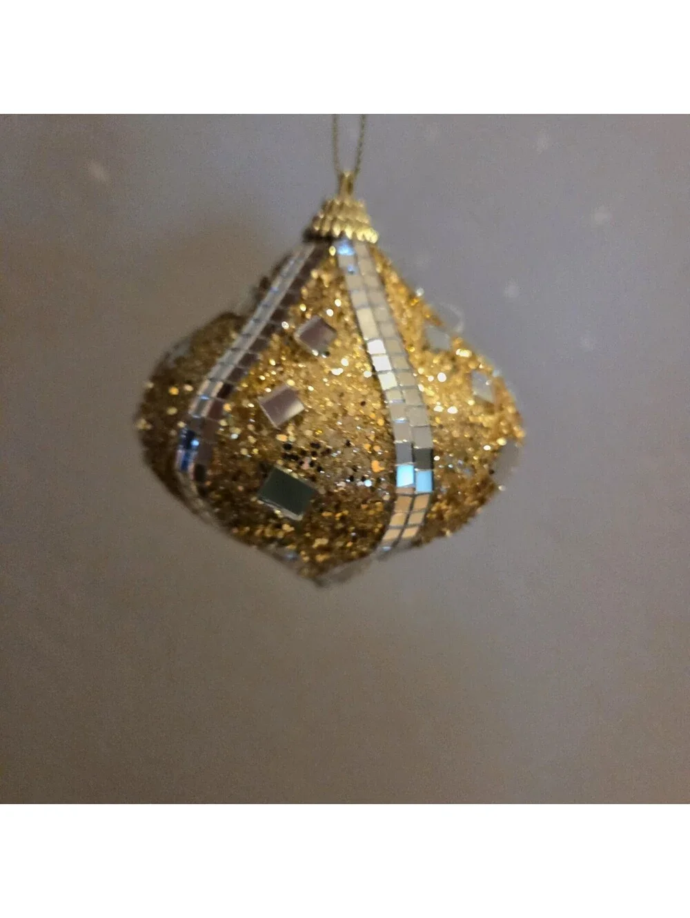 Vintage Sequin Ornament  Large 2 GOLD 2 RED.  3 Inches Must Have!